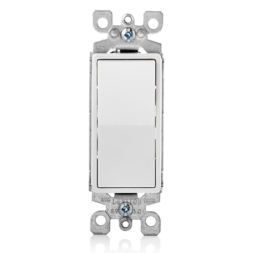 Leviton 5603-2W - 15 Amp Decora Rocker 3-Way Switch, Grounding, White