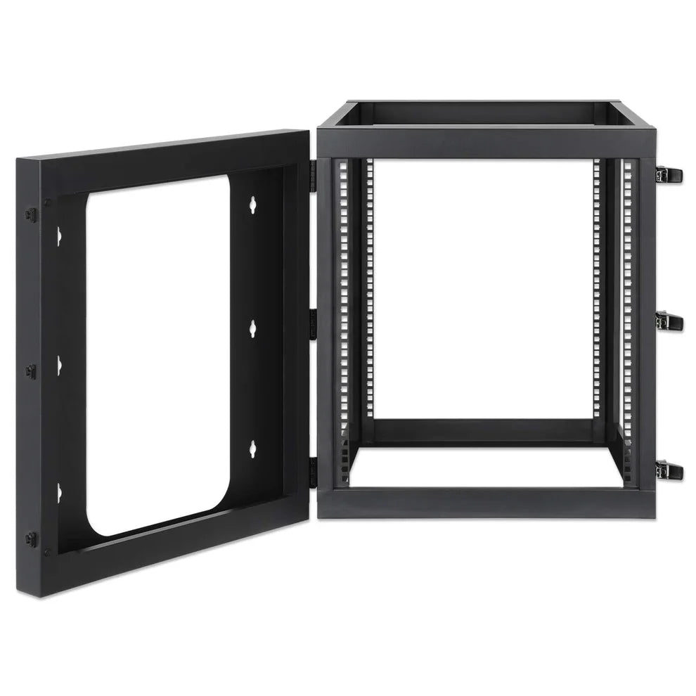 Wall Mount Open Frame Network Rack, 12U, Rear-hinged Swing Frame
