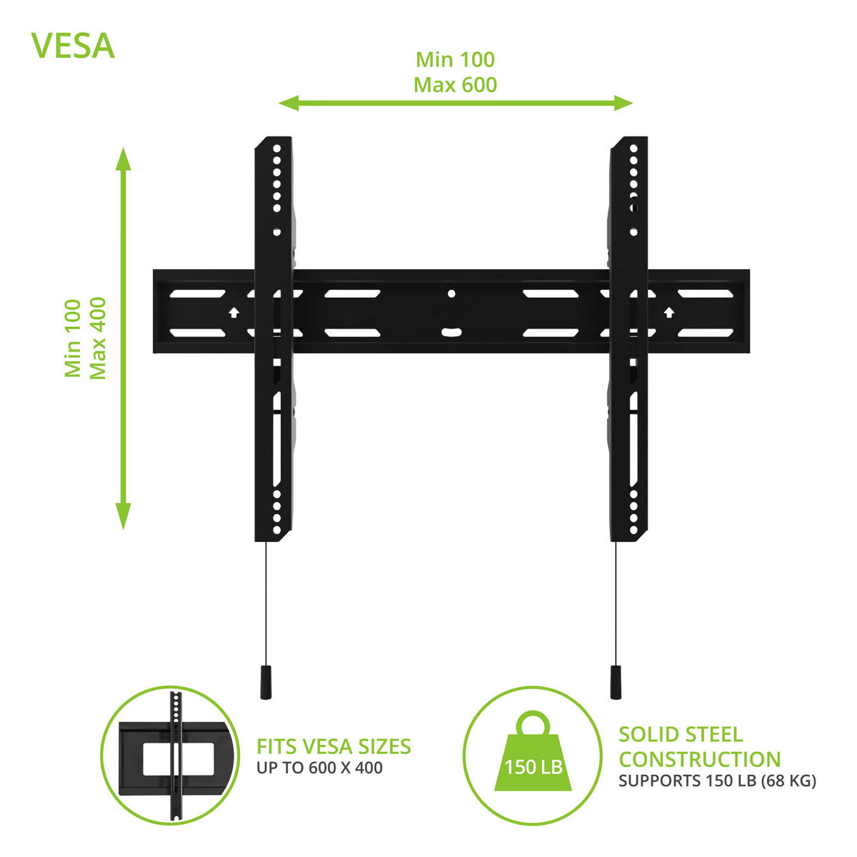 Kanto PF300 Fixed Low-profile TV Wall Mount for 40" - 100" TVs