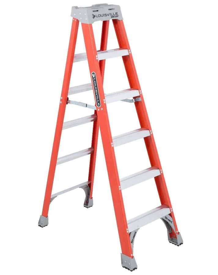 LOUISVILLE LADDER 6-FOOT FIBERGLASS STEP LADDER, TYPE IA, 300-POUND LOAD CAPACITY, FS1506