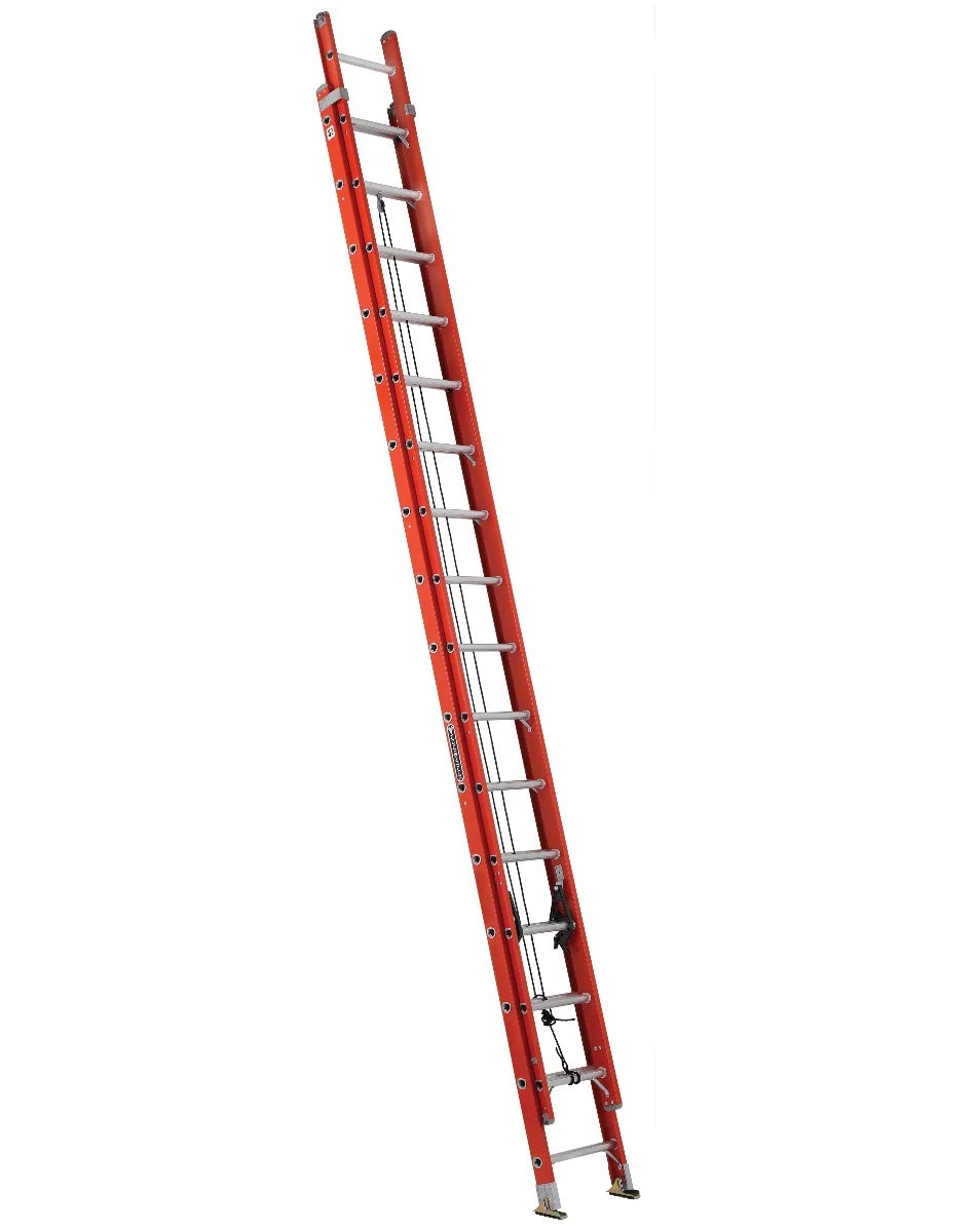 LOUISVILLE LADDER 28-FOOT FIBERGLASS EXTENSION LADDER, TYPE IA, 300-POUND LOAD CAPACITY, FE3228