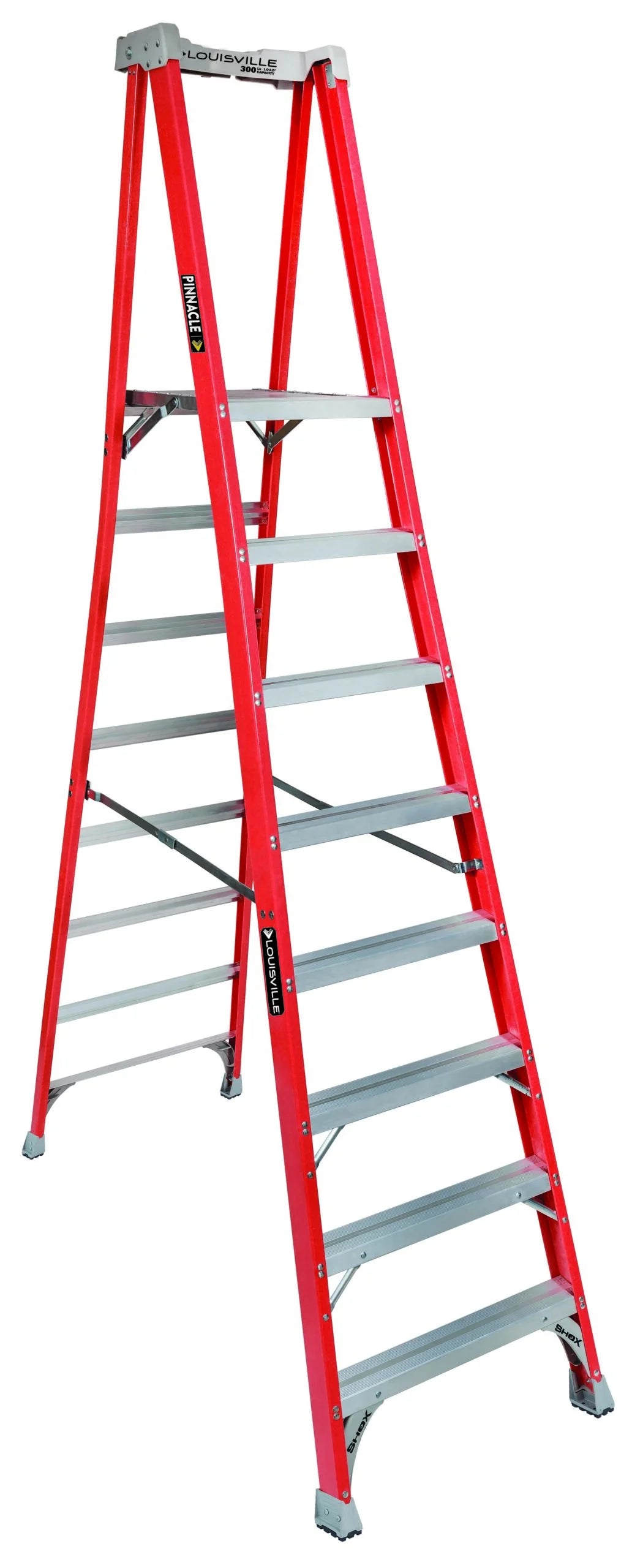 LOUISVILLE LADDER 6-FOOT FIBERGLASS PINNACLE PRO PLATFORM PLATFORM LADDER, TYPE IA, 300-POUND LOAD CAPACITY, FXP1706