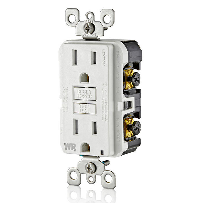 Leviton GFWT1-W - 15 Amp Slim GFCI Weather-Resistant Outlet, Self Test, Tamper-Resistant with LED Indicator Light