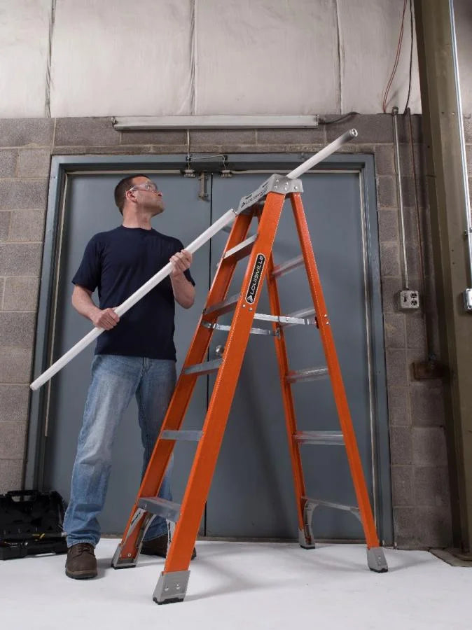 LOUISVILLE LADDER 8-FOOT FIBERGLASS STEP LADDER, TYPE IA, 300-POUND LOAD CAPACITY, FS1508