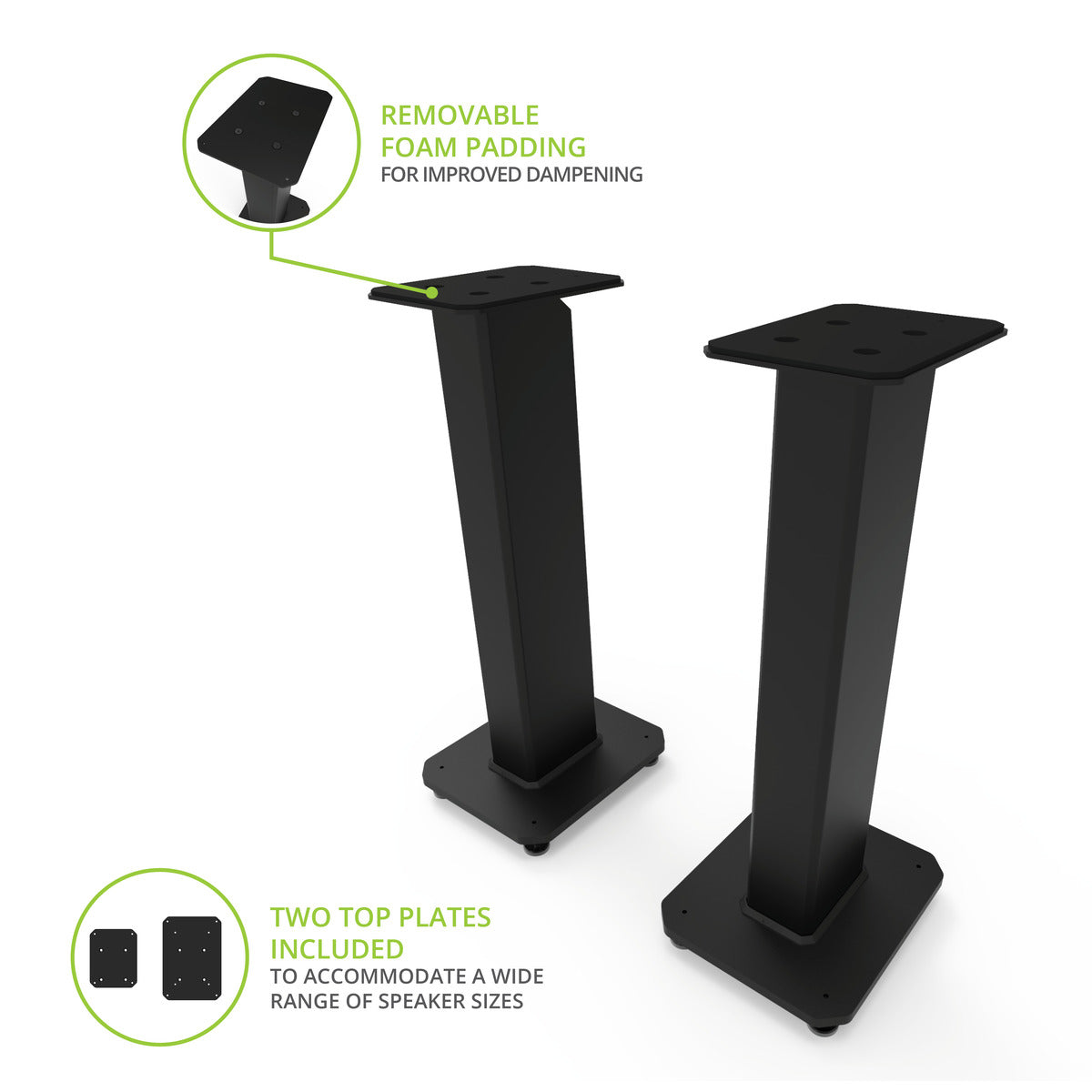 Kanto SX26 26" Fillable Speaker Stands with Isolation Feet and Fillable Channel - Pair